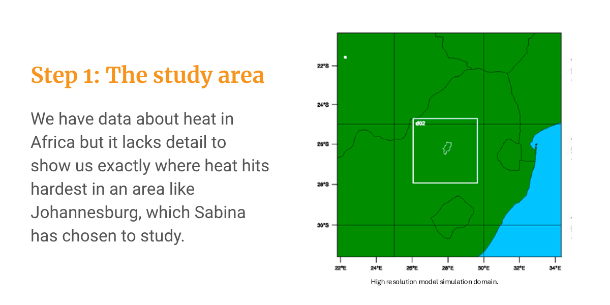 Map defining the geographical study area for climate data downscaling